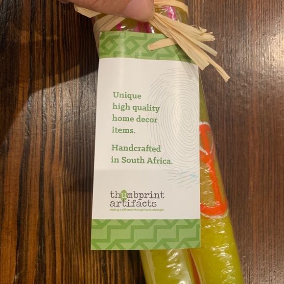 Two Peace Sign Tapered Candles - Picture 3 of 4